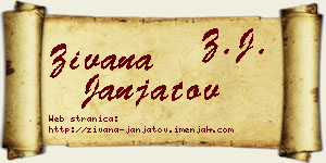 Živana Janjatov vizit kartica